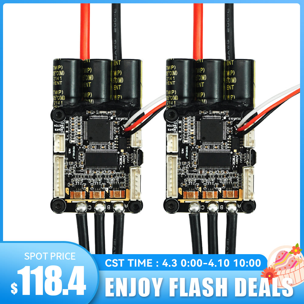 Flash Deals 2pcs FLIPSKY Mini V6 MK5 With Power Button base on VESC_6_MK5 With Aluminum Anodized Heat Sink