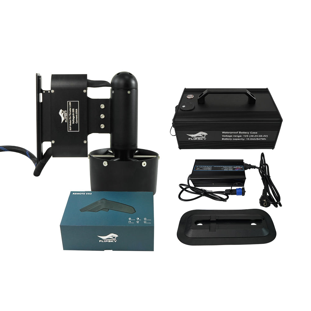 Flipsky SUP Motor Fin Thruster 1200 1900W Waterproof Underwater Thruster electric boat thruster For Motor Kayak Paddle Surf Board/Jet boards /Outboard motor / Drive boat jet