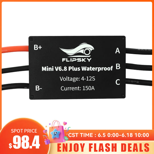 Flash Deals Flipsky IP68 Waterproof ESC Electronic Speed Controller Mini FSESC6.8 Plus based on VESC6 150A for Efoil Ejet / boat esurf