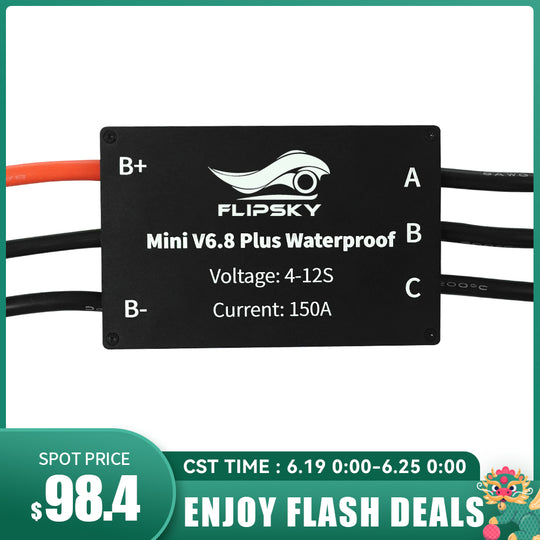 Flash Deals Flipsky IP68 Waterproof ESC Electronic Speed Controller Mini FSESC6.8 Plus based on VESC6 150A for Efoil Ejet / boat esurf
