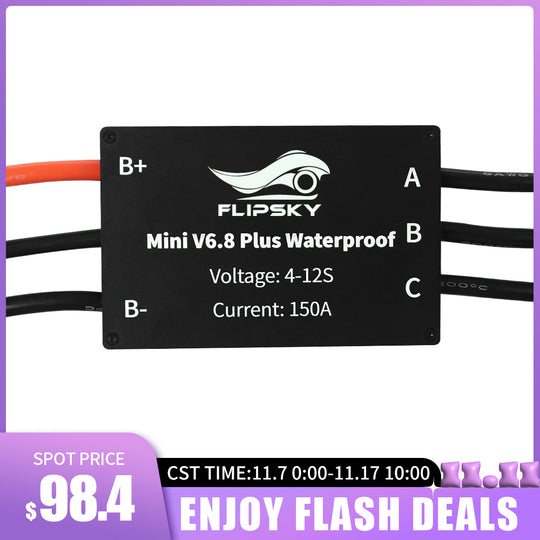 Flash Deals Flipsky IP68 Waterproof ESC Electronic Speed Controller Mini FSESC6.8 Plus based on VESC6 150A for Efoil Ejet / boat esurf