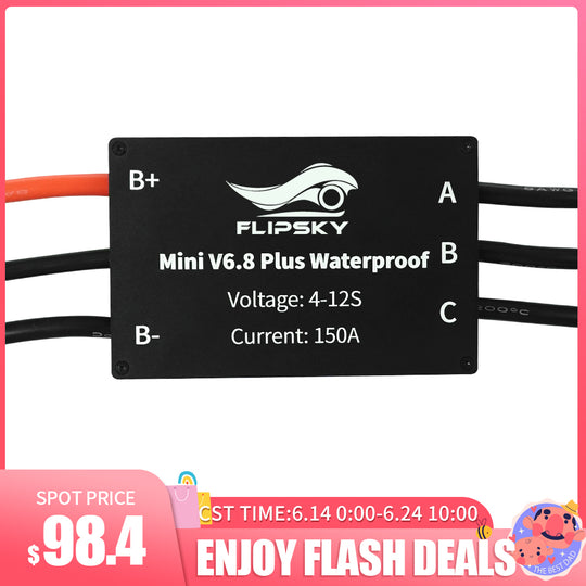 Flash Deals Flipsky IP68 Waterproof ESC Electronic Speed Controller Mini FSESC6.8 Plus based on VESC6 150A for Efoil Ejet / boat esurf