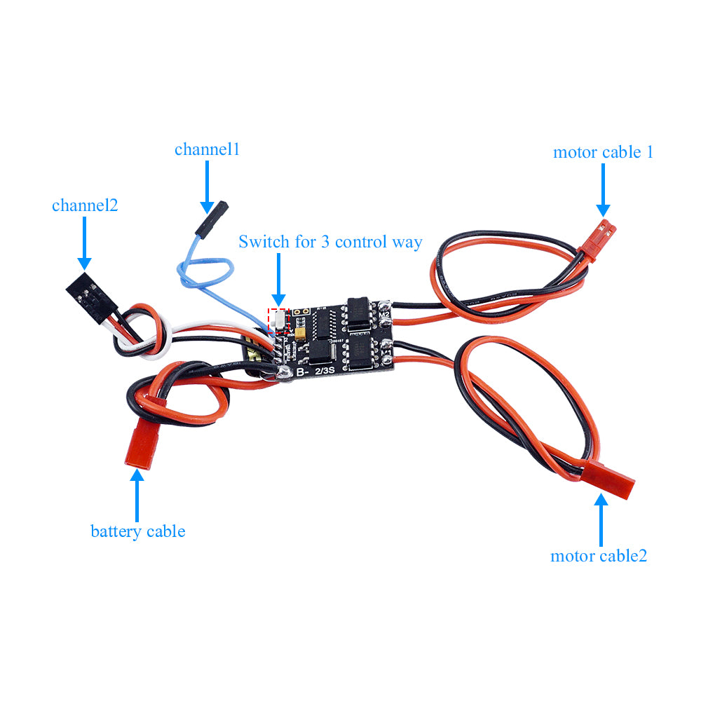 Brushed ESC Dual Way Speed Controller 2S-3S 5AX2 ESC Speed Control For RC Vehicle Car Airplane - FLIPSKY