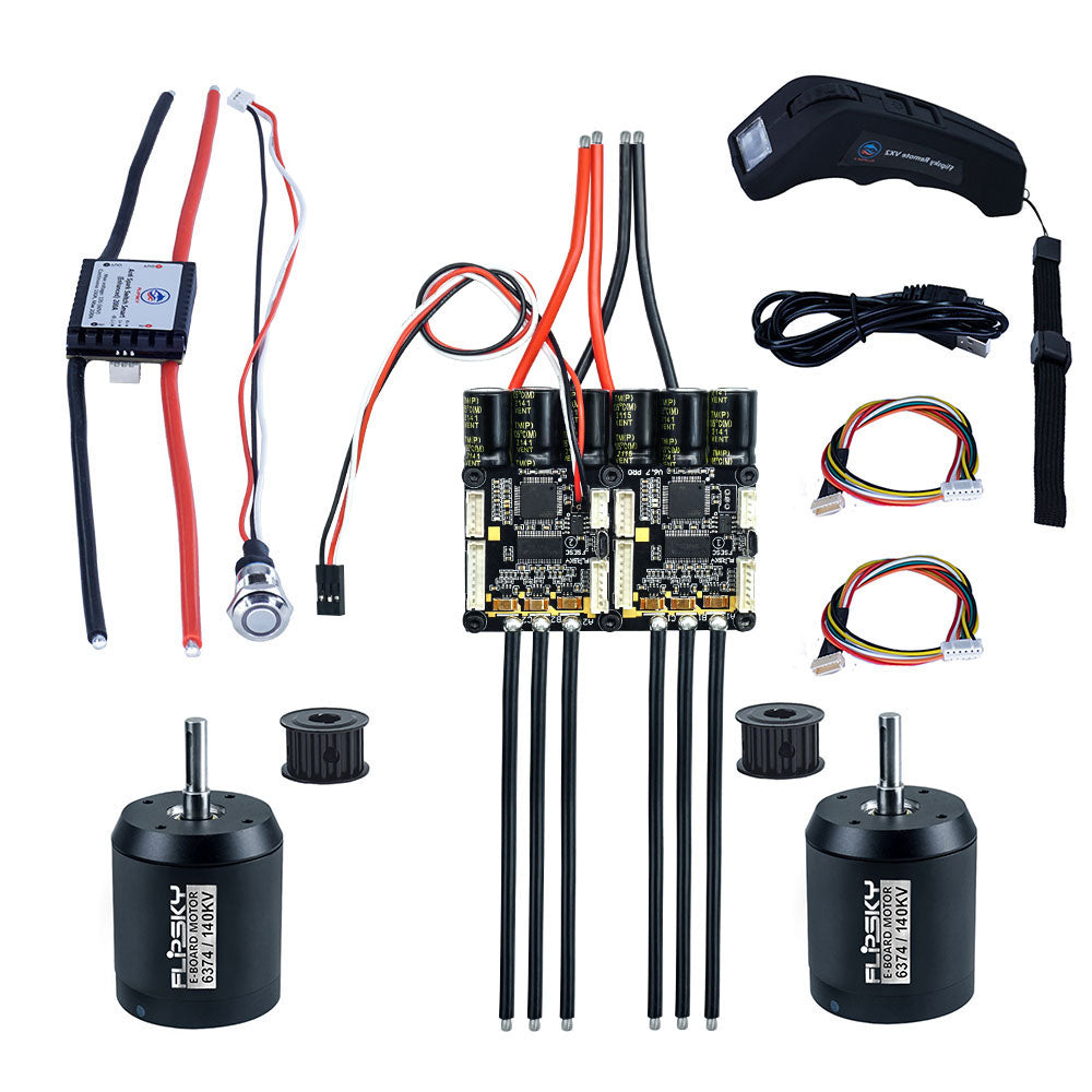 Group D10 Electric Skateboard Kit (Includes Dual FSESC6.7 MINI and BLDC 6374 Motors) - FLIPSKY