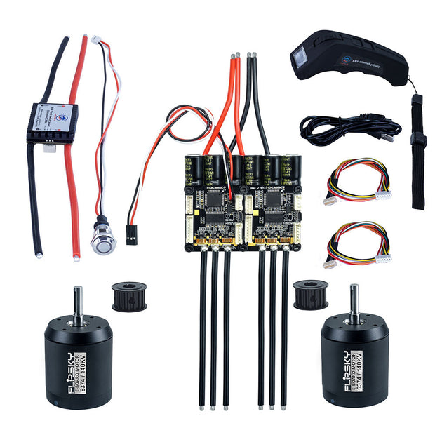 Group D10 Electric Skateboard Kit (Includes Dual FSESC6.7 MINI and BLDC 6374 Motors)