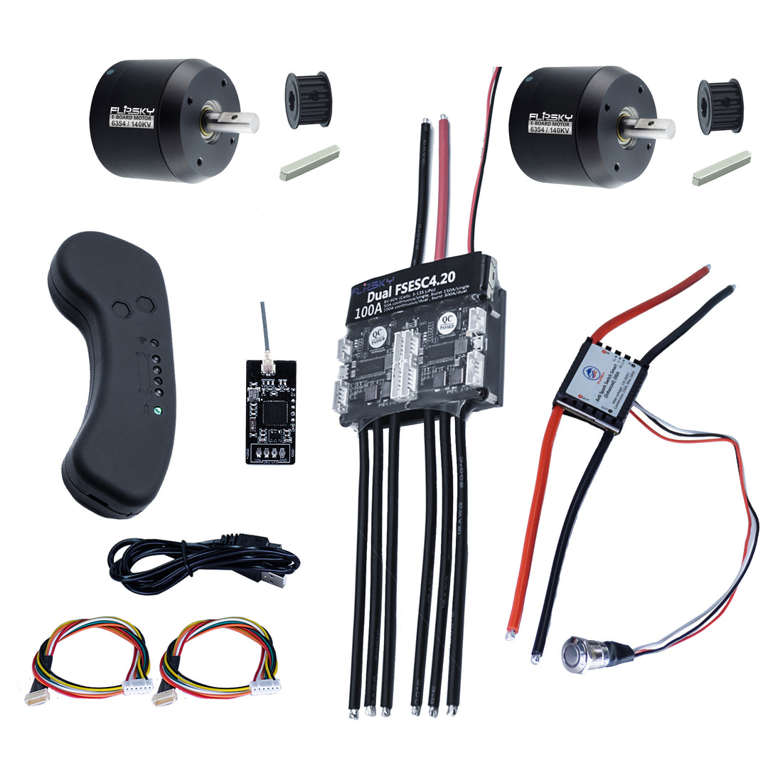 Group D9 Electric Skateboard Kit (Includes Dual FSESC4.20  and BLDC 6354 Motors) - FLIPSKY